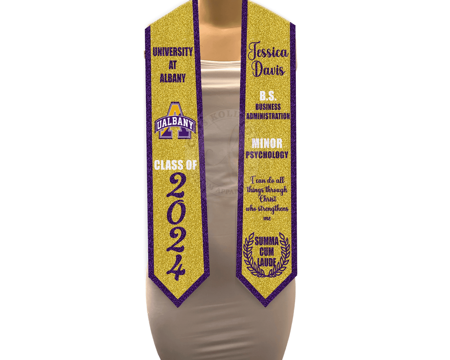 Custom Graduation Full Glitter Stole - Cat's Kollection