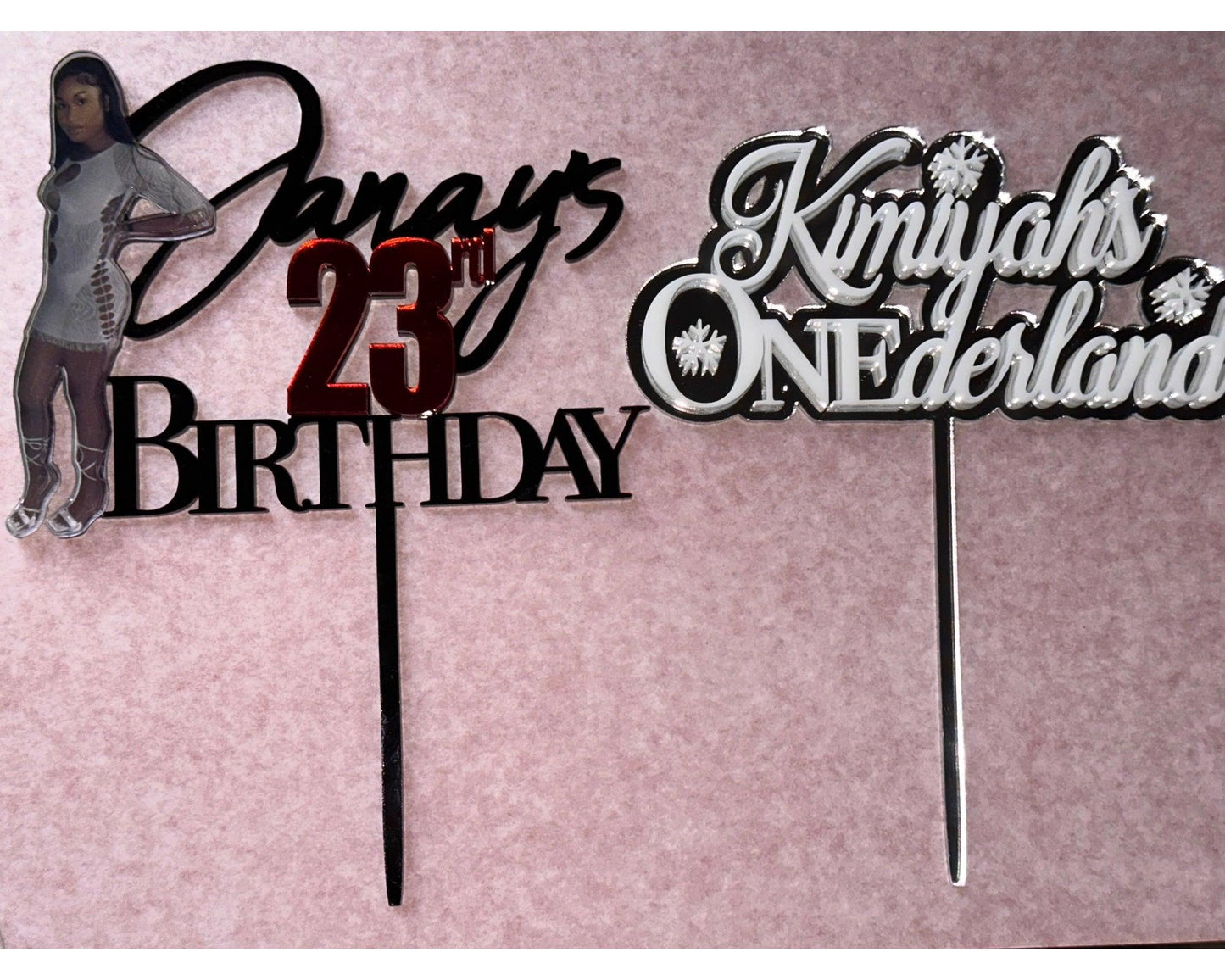 Custom Acrylic Double Layer Cake topper - Cat's Kollection