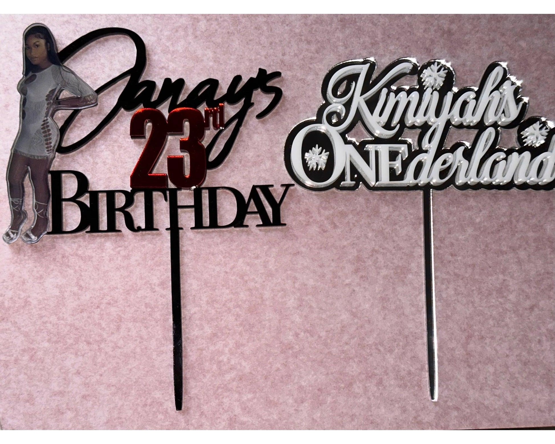 Custom Acrylic Double Layer Cake topper - Cat's Kollection