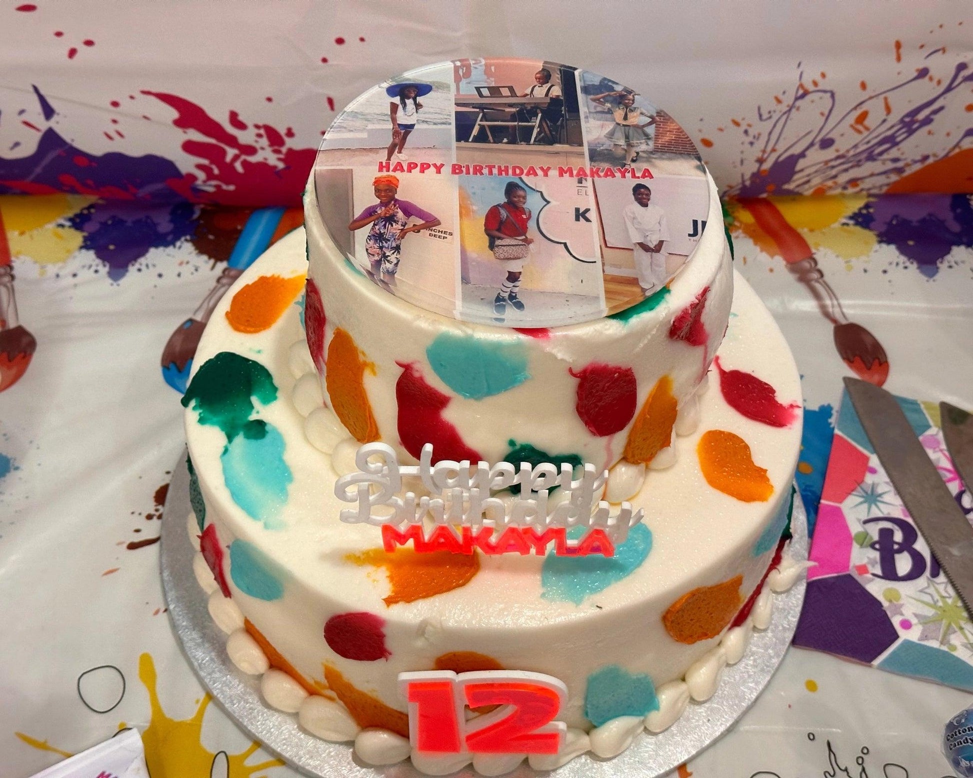 Custom Acrylic Double Layer Cake topper - Cat's Kollection