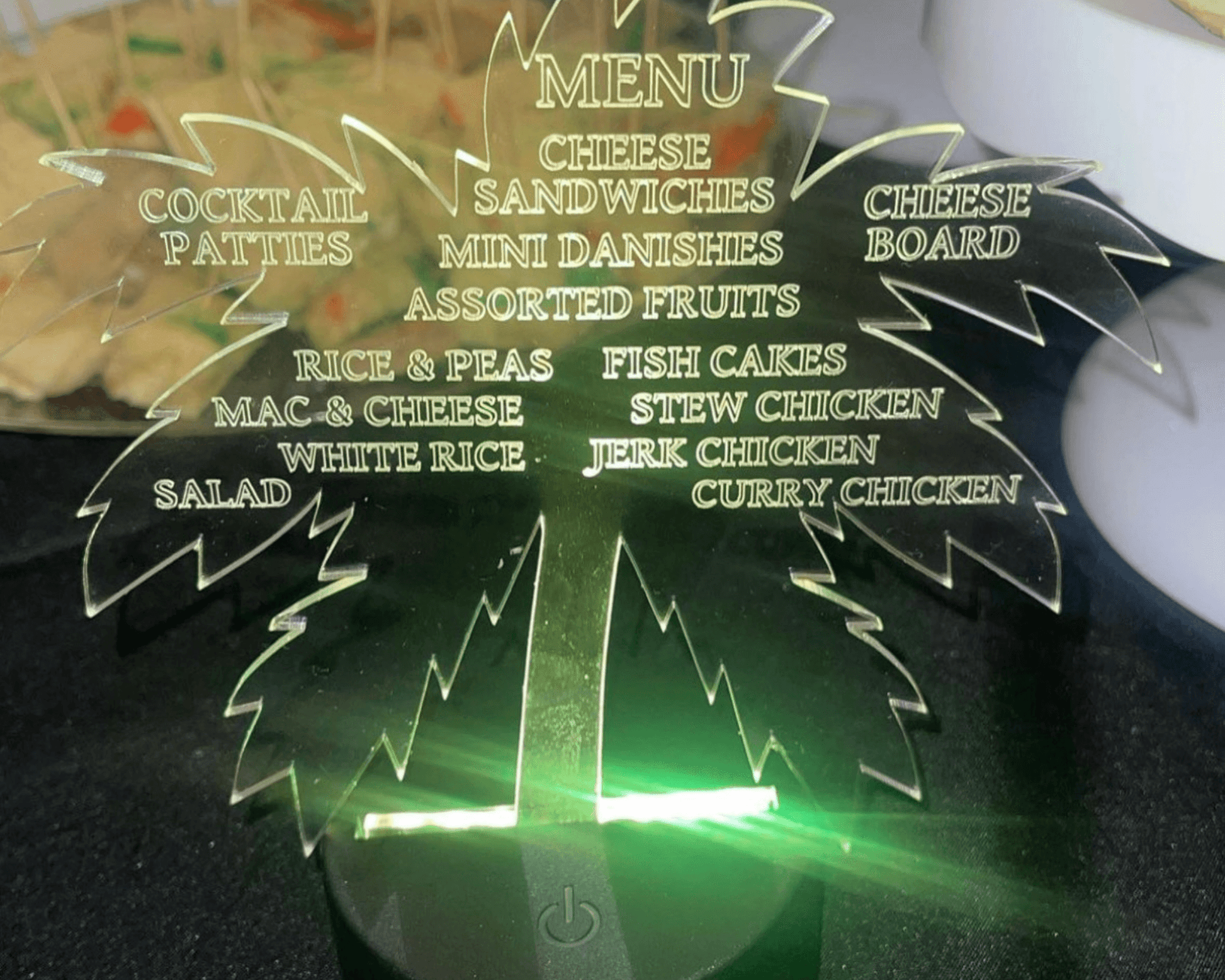 Palm tree Acrylic menu