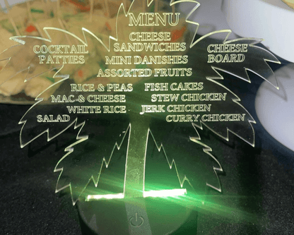 Palm tree Acrylic menu