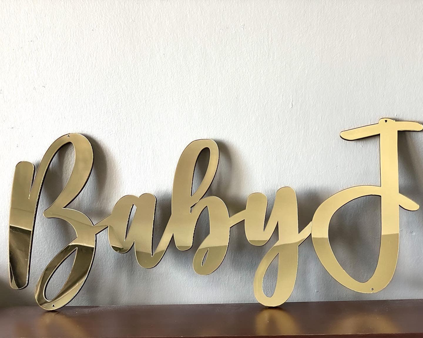 Custom Mirror Acrylic Baby Sign - Cat's Kollection
